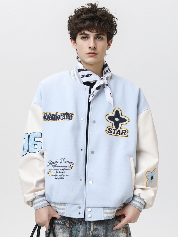 Preppy Color-Block Baseball Jacket