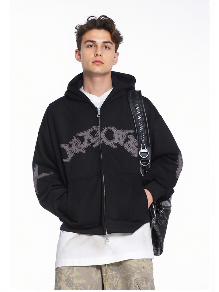 Liber Autumn Neutral wear Patch decoration Letter Jackets