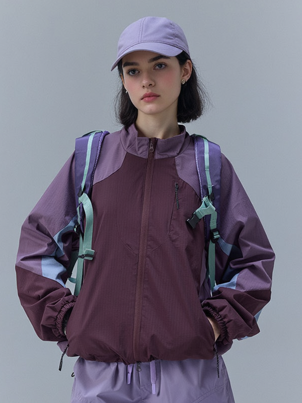 Outdoor Lightweight Water-repellent Colorblock Windbreakers