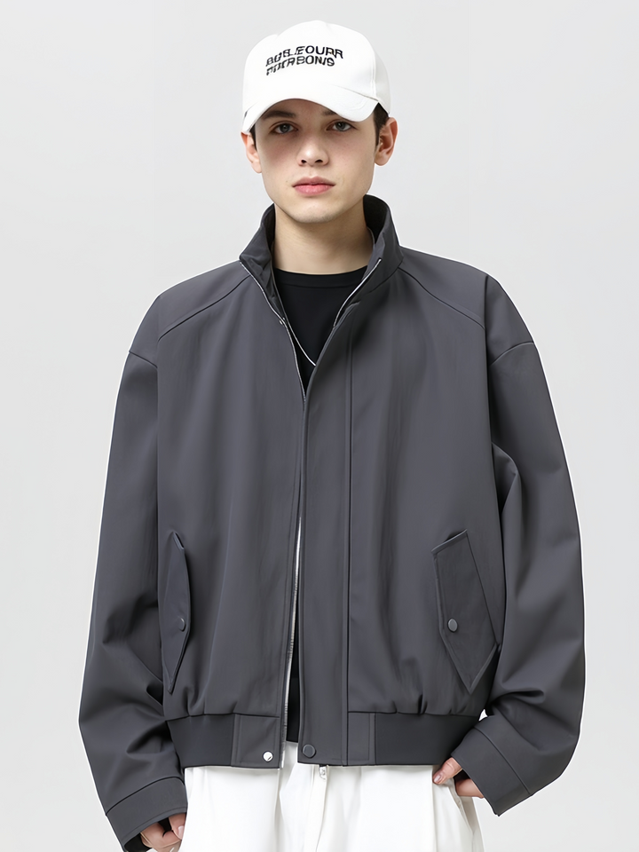 Cleanfit Triple-proof Warm High-collar Flight Jacket In Dark Red