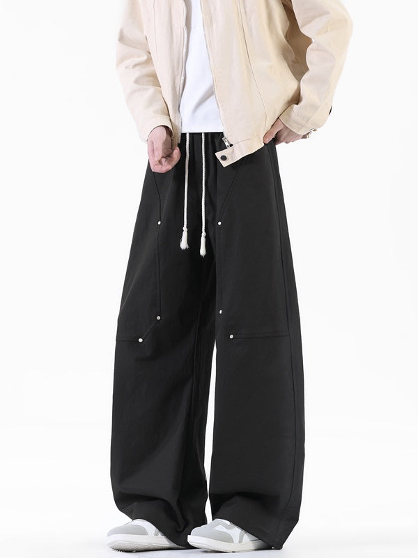 Liber Autumn Neutral wear Studs Stripes Cargo Trousers
