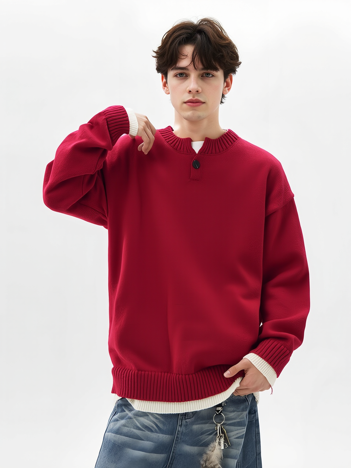 Old Money Style Leisure Solid Color V-neck Ins All-match Sweater