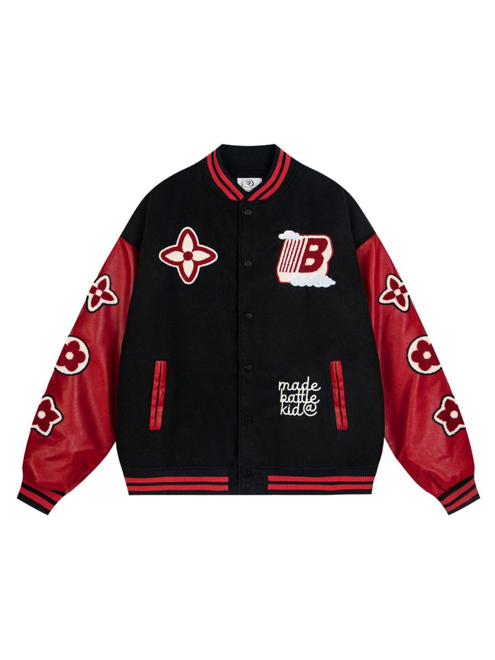 Letter Embroidery Splicing Hip Hop Baseball Uniform