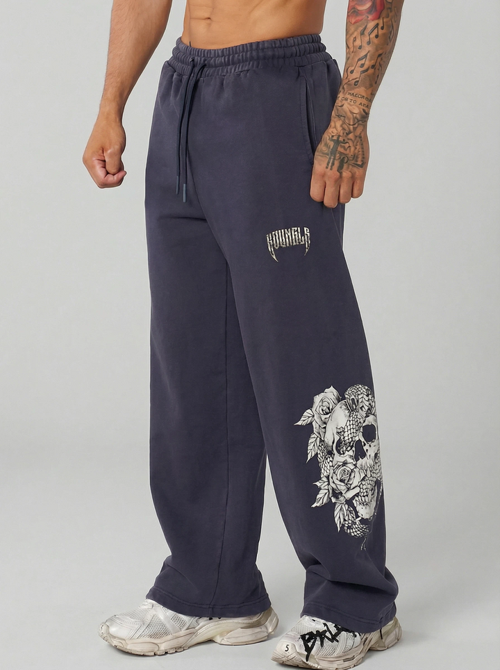 Printed Straight Loose Pants