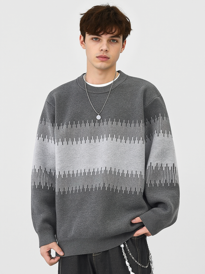 Contrasting Colors Crew Neck Loose Inner Wear Hood Sweaters