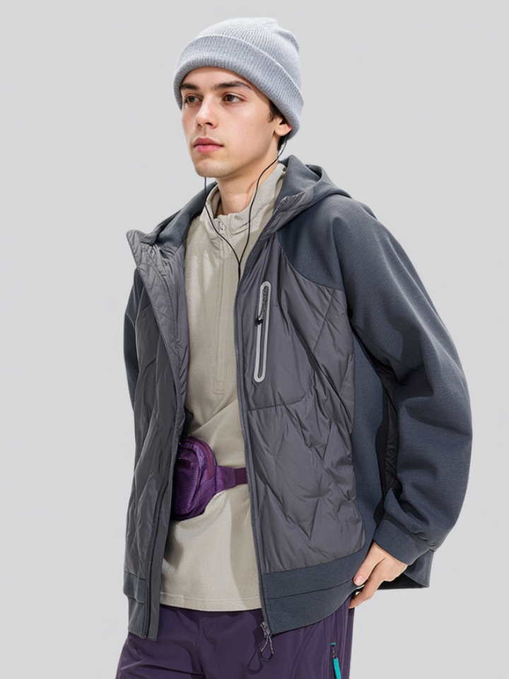 Lightweight Splicing Keep Warm Windproof Hooded Down Coat