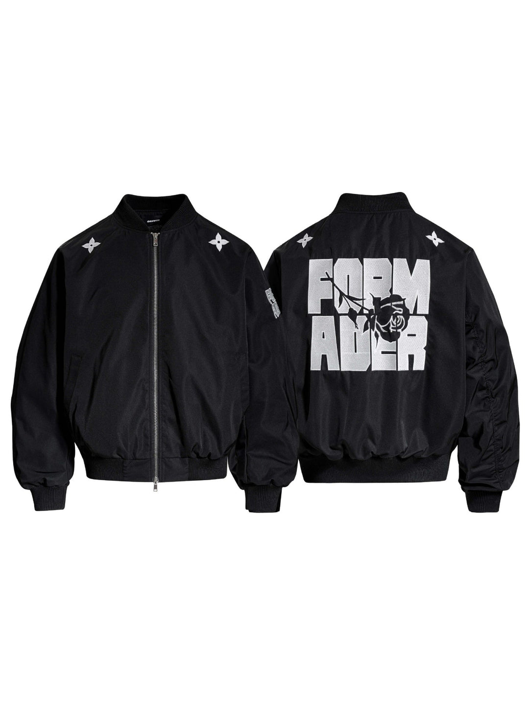 Retro Letter Print Loose Bomber Jacket