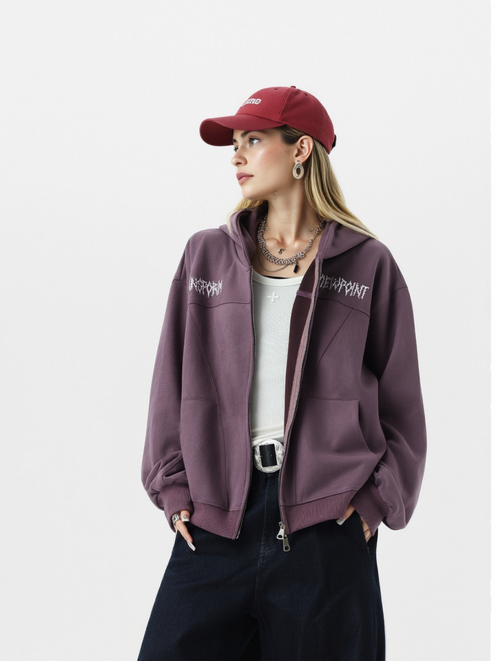 Neutral wear Embroidered Pattern Solid Color Sweatshirts&Hoodies