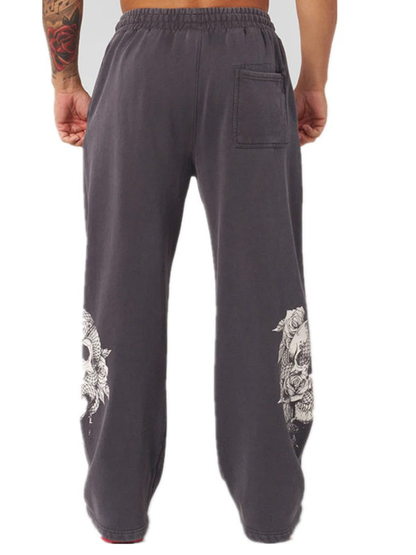 Printed Straight Loose Pants