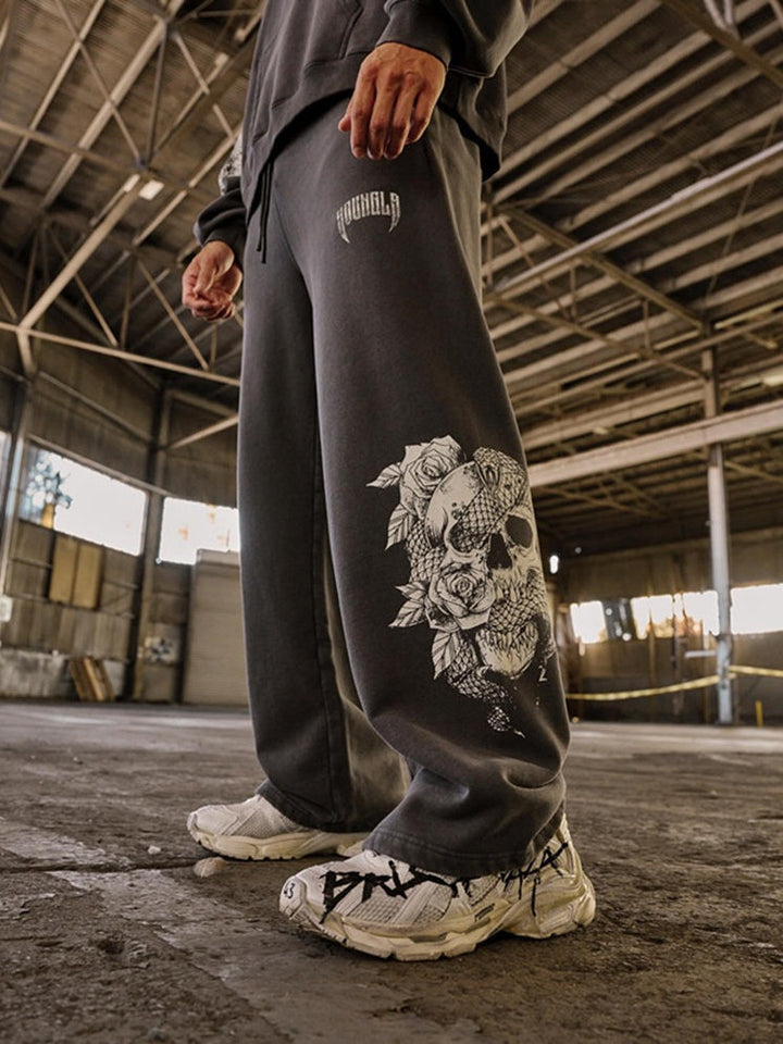 Printed Straight Loose Pants