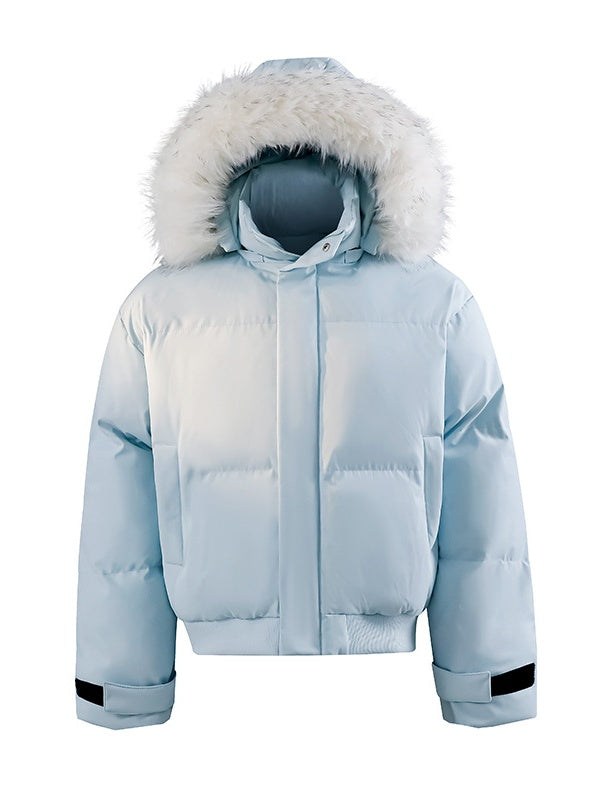 Fur Collar Thickening Keep Warm Loose Hooded Parker Cotton-padded Jacket