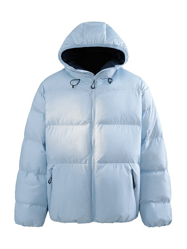 Maillard Contrasting Colors Keep Warm Hooded Coat