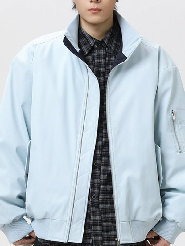 Cleanfit Triple-proof Warm High-collar Flight Jacket In Dark Red