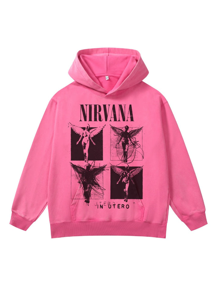 Washing Retro Angel Print 410G Loose Versatile Sweatshirt