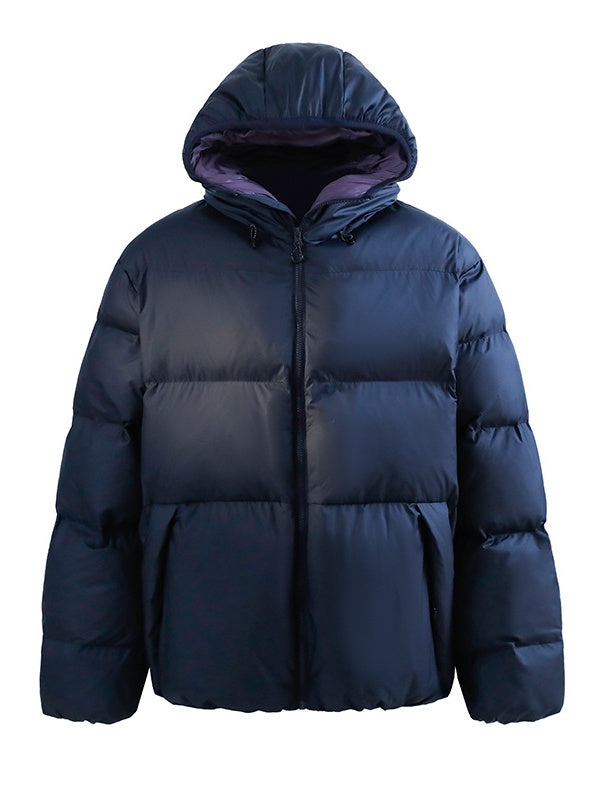 Maillard Contrasting Colors Keep Warm Hooded Coat