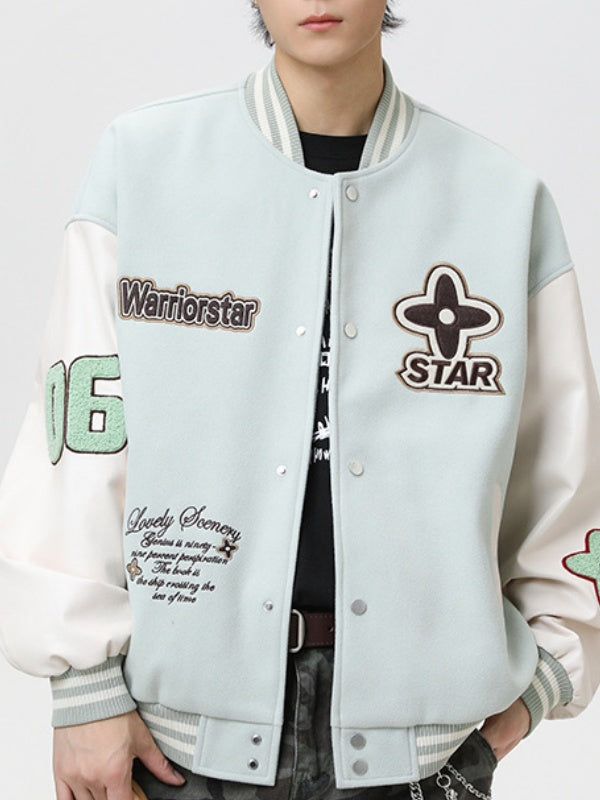 Preppy Color-Block Baseball Jacket