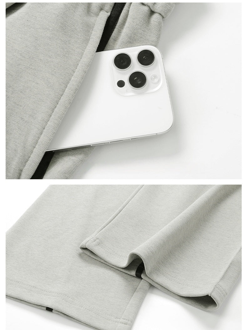 Stripes Sports Splicing Silhouette Straight Casual Pants