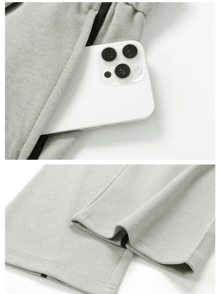 Stripes Sports Splicing Silhouette Straight Casual Pants