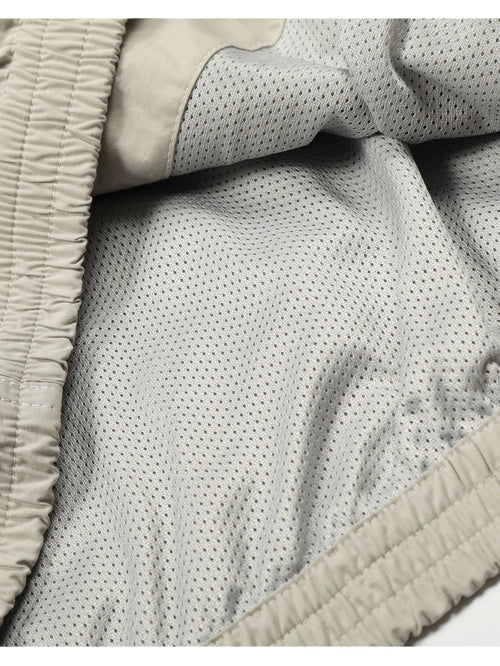 AC Letter Embroidery Stand Collar Zipper Double Layer Loose Jacket