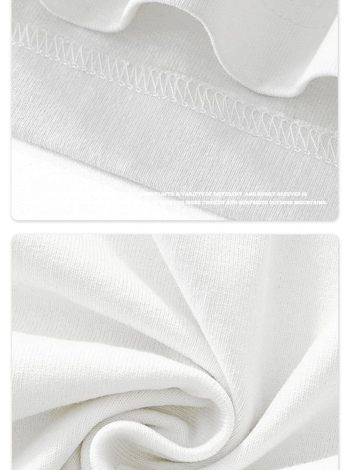 Liber Autumn Neutral wear Color matching Solid Color T-shirts