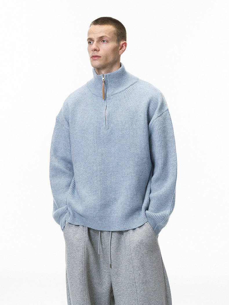 Half Zipper Turtleneck Old Money Style Sweaters