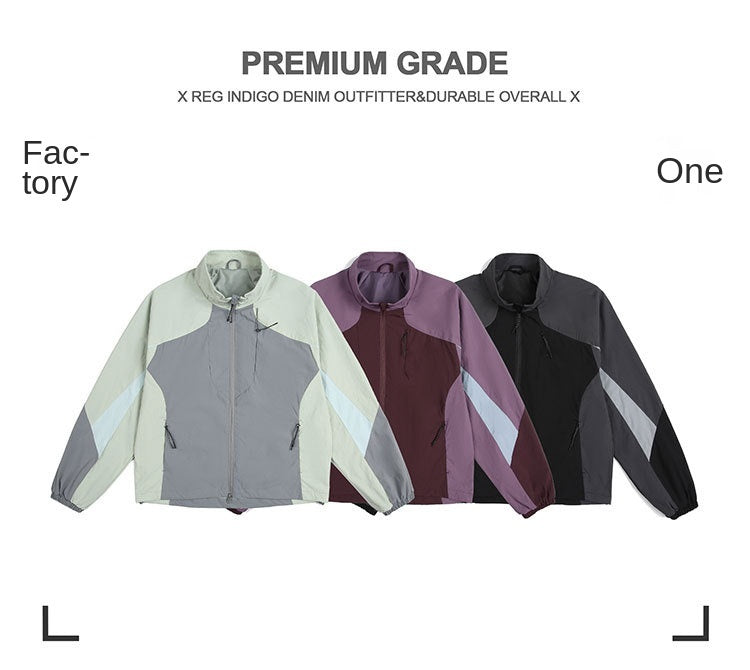 Outdoor Lightweight Water-repellent Colorblock Windbreakers