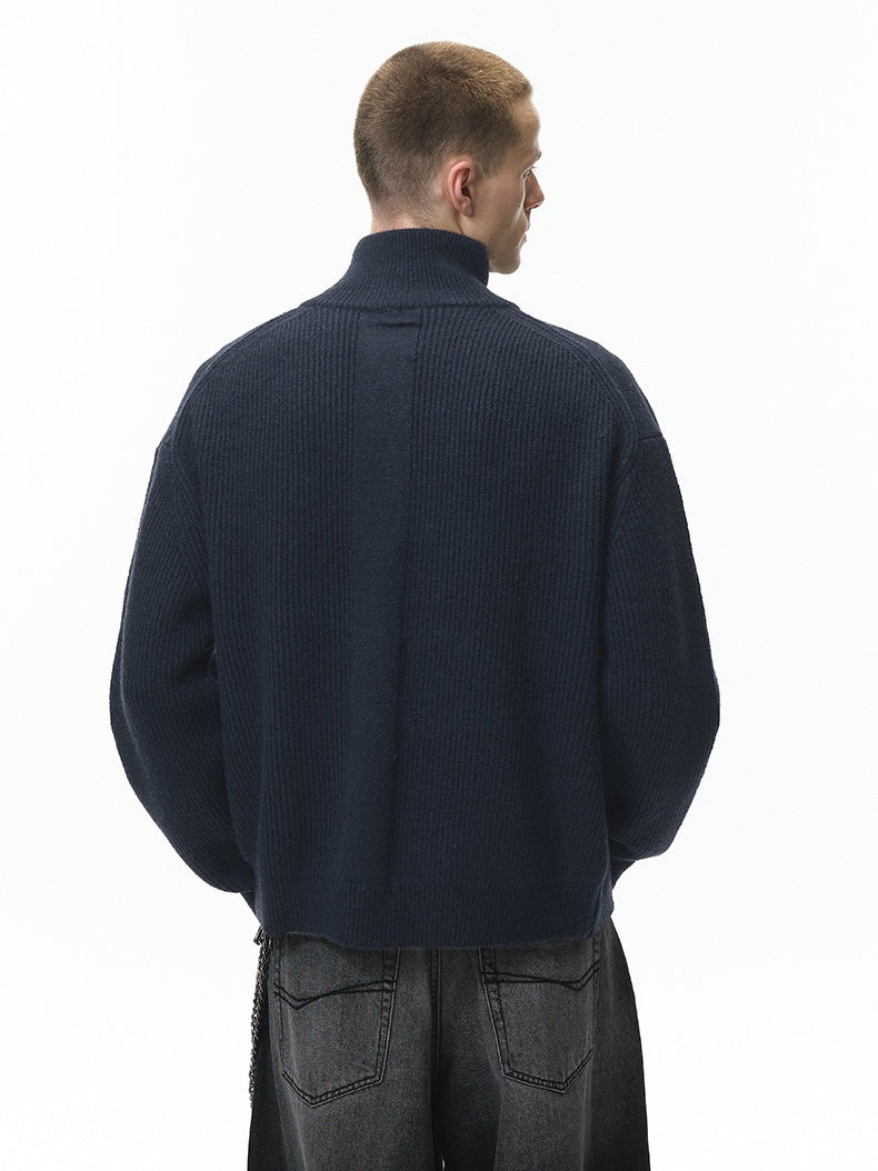 Half Zipper Turtleneck Old Money Style Sweaters