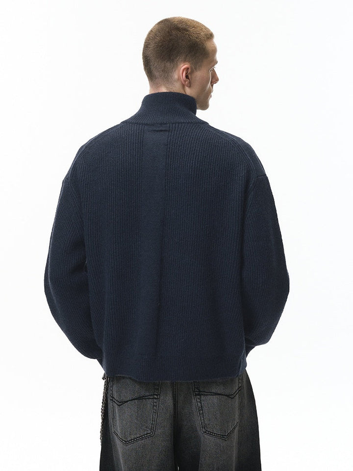 Half Zipper Turtleneck Old Money Style Sweaters