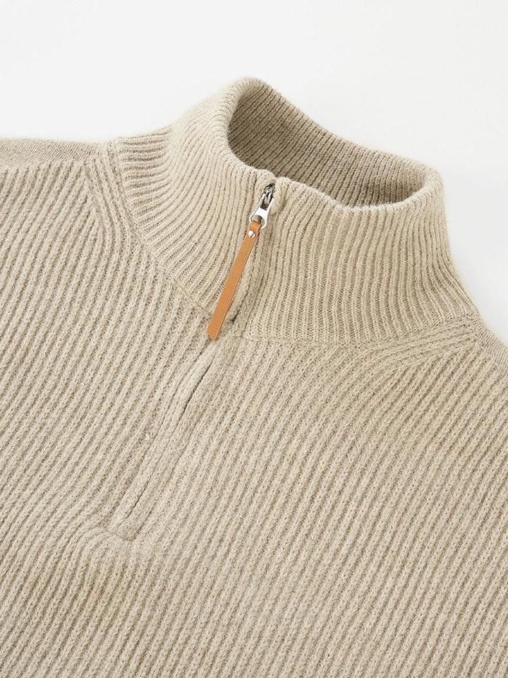 Half Zipper Turtleneck Old Money Style Sweaters