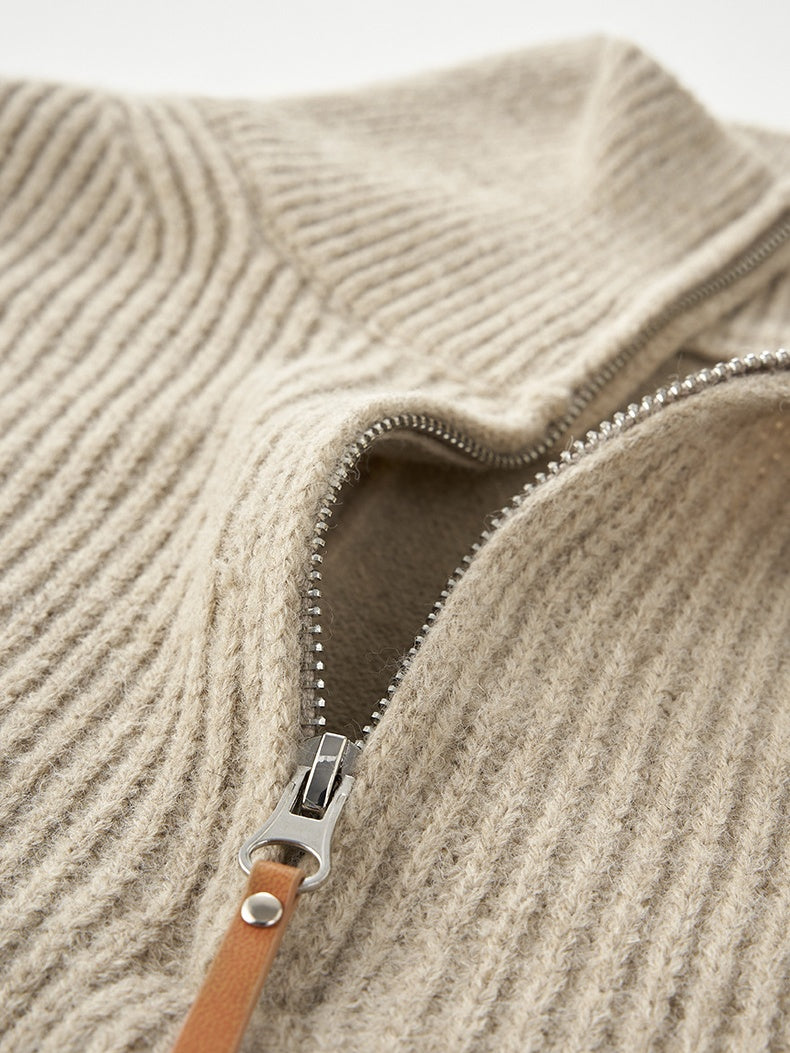 Half Zipper Turtleneck Old Money Style Sweaters