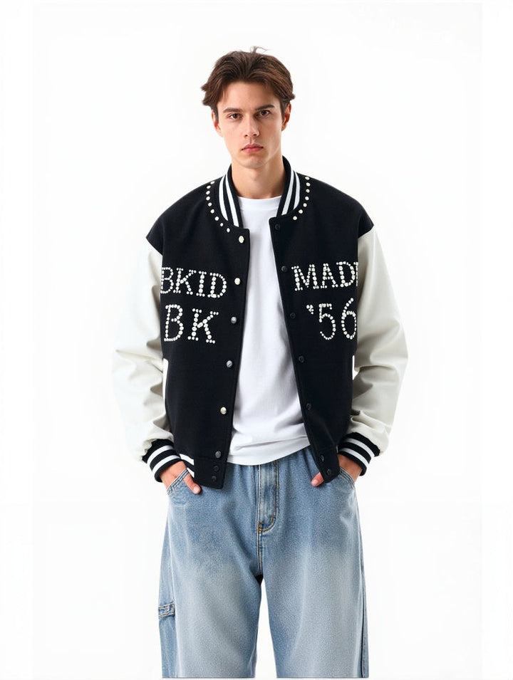 Splicing Contrasting Colors Loose College Style Baseball Uniform