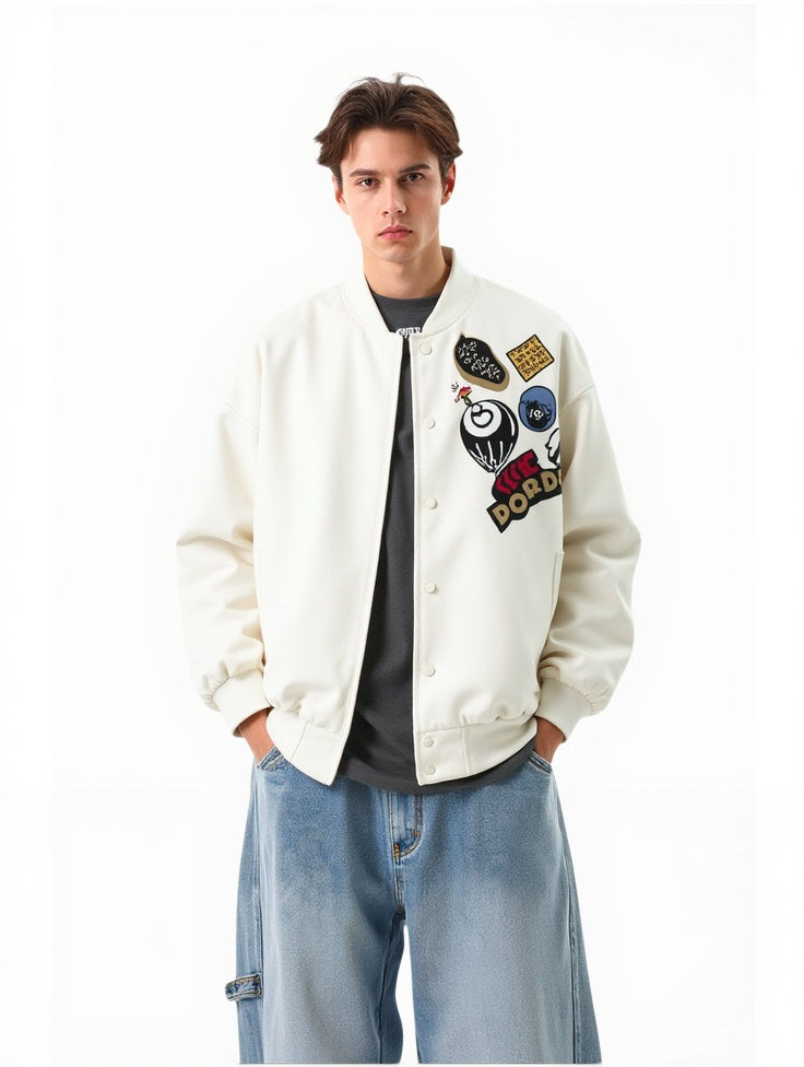 Fun Letters Embroidery Thickening Loose And Casual Hip-hop Jacket