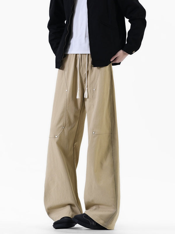 Liber Autumn Neutral wear Studs Stripes Cargo Trousers