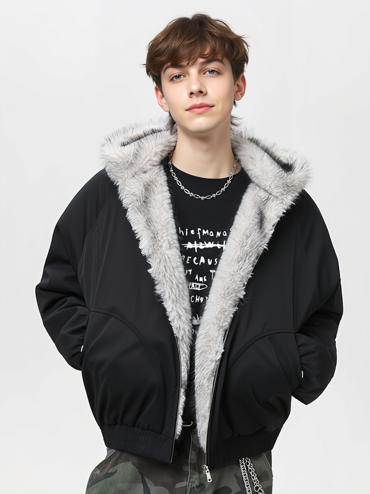 Fur Collar Hooded Thickening Keep Warm Jackets Cotton Jacket