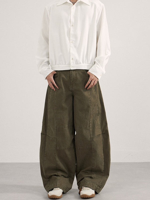 Liber Autumn Neutral wear Pocket decoration Solid Color Pants