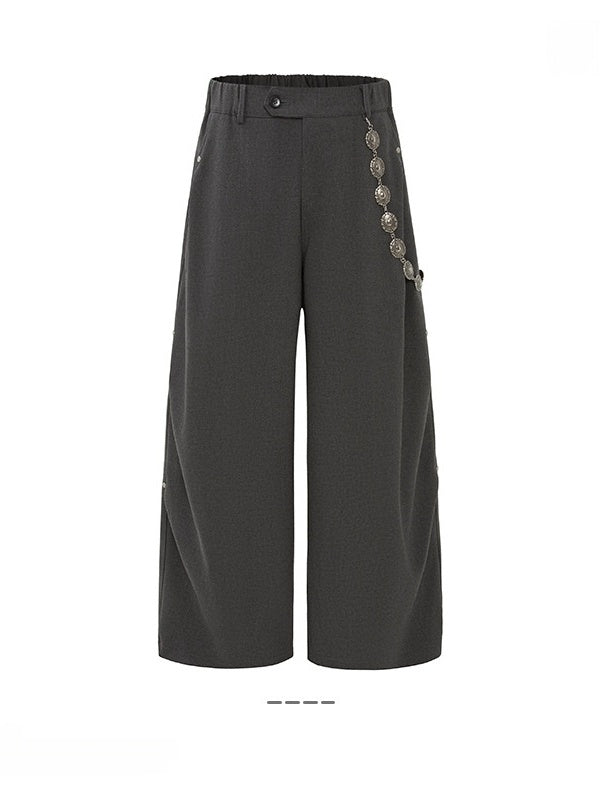 Baggy Pleated Drape Loose Straight Pants