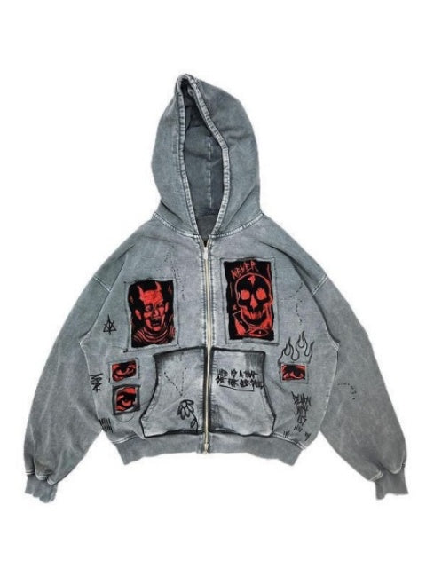Devil Print Denim Jackets