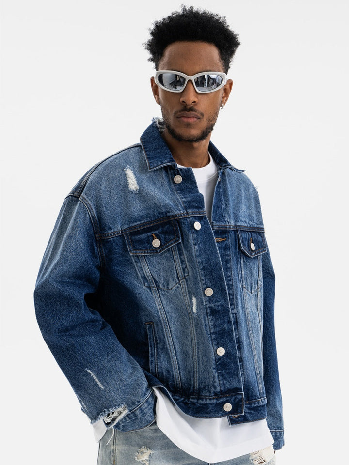 Washing Hole Denim Jacket