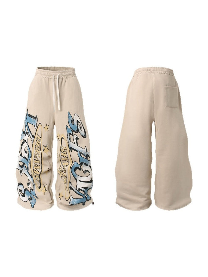 Keep Warm Plush Keep Warm Retro Gradient Print High Pants