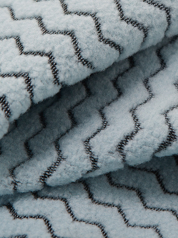 Wave Pattern Contrasting Colors Zipper Light Outdoor Plush Sweatshirt Sports Jacket