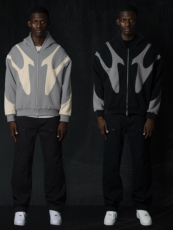 Patchwork ColorBlock Hoodie Jackets