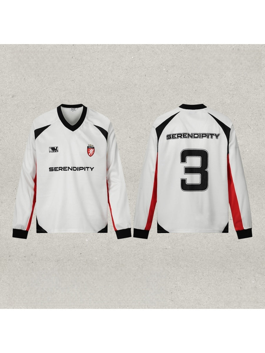 Color Block V-Neck Printed T-Shirt