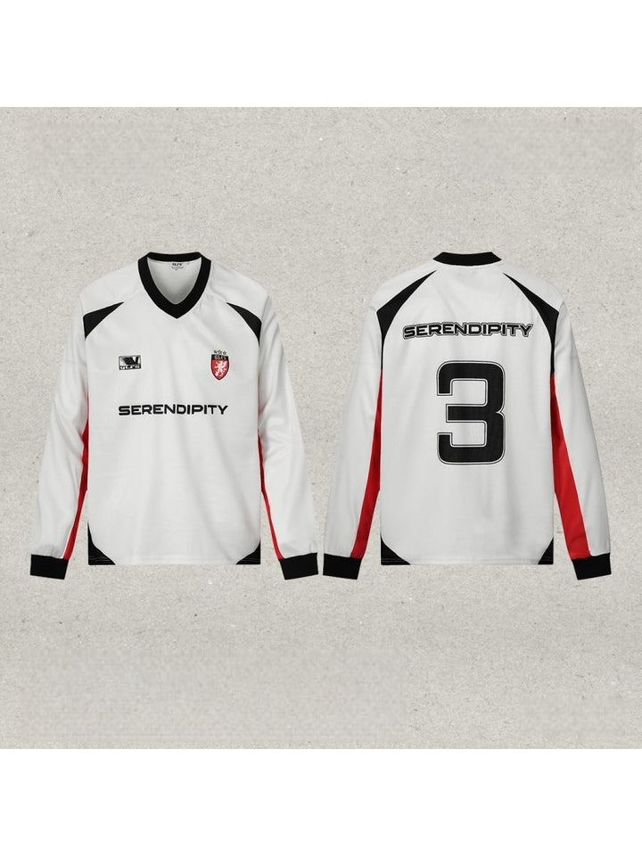 Color Block V-Neck Printed T-Shirt