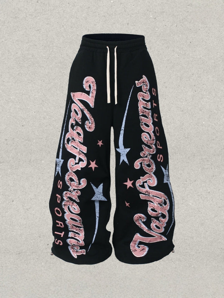 Anime College Style Leisure Warm Ins Wide-leg Pants