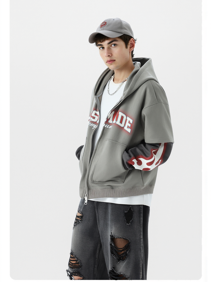 Neutral wear Printed Creativity Fake two-piece sweatshirt