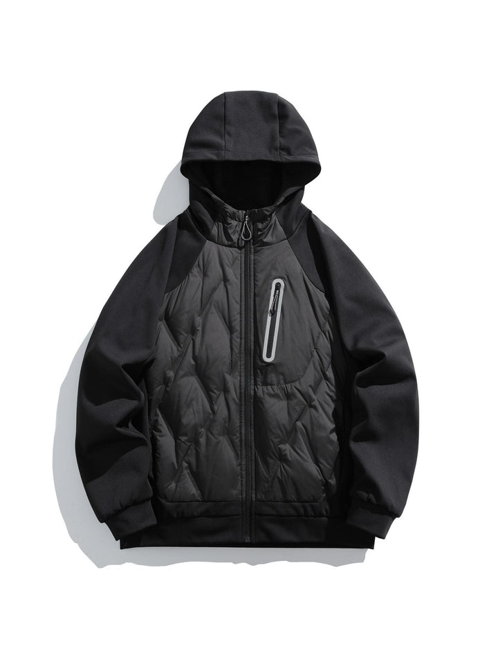 Lightweight Splicing Keep Warm Windproof Hooded Down Coat