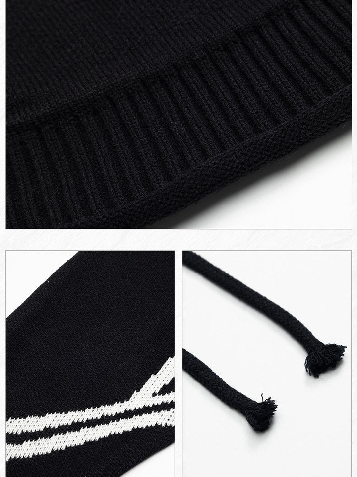 Color Matching Half Zipper Sweater