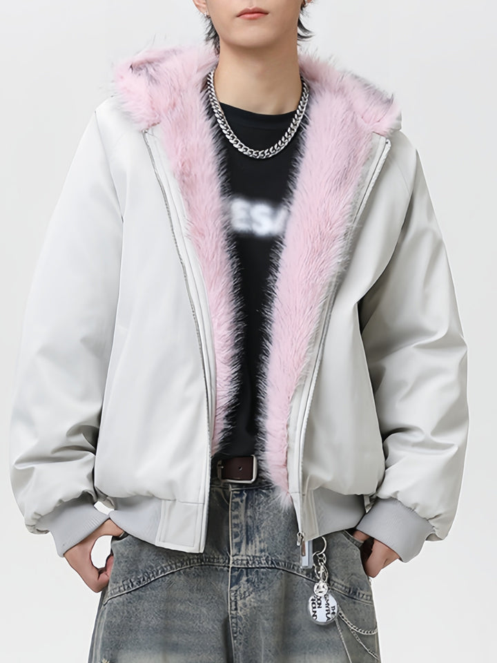 Camouflage Fur Collar Hooded Cotton Jacket