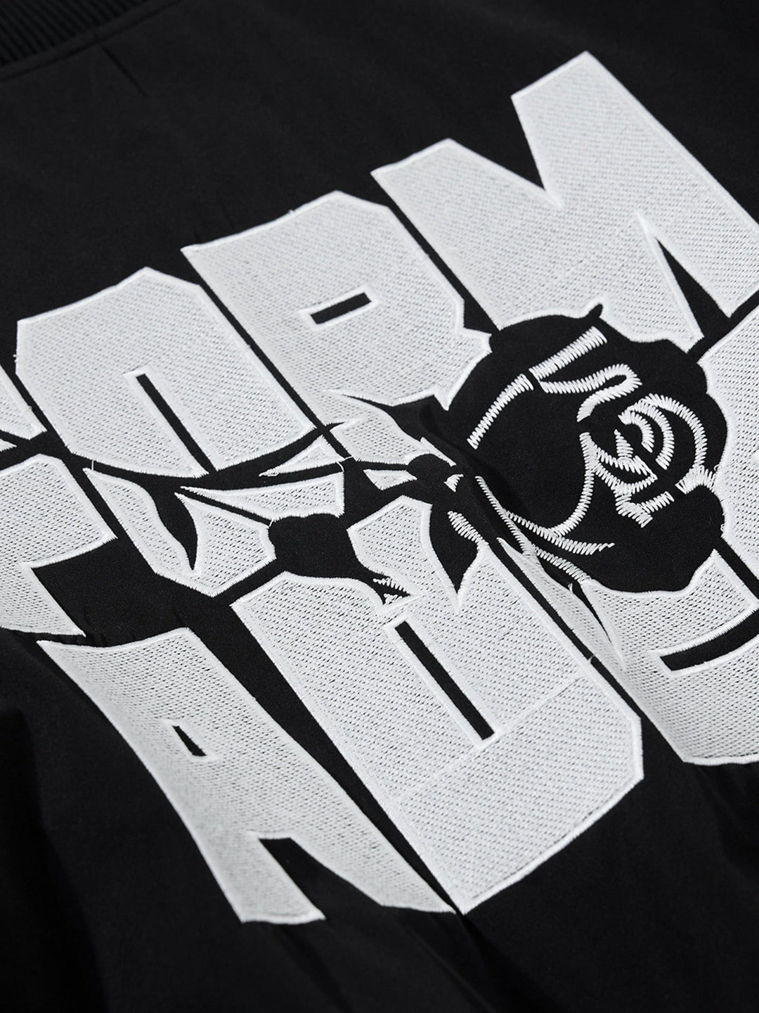 Retro Letter Print Loose Bomber Jacket