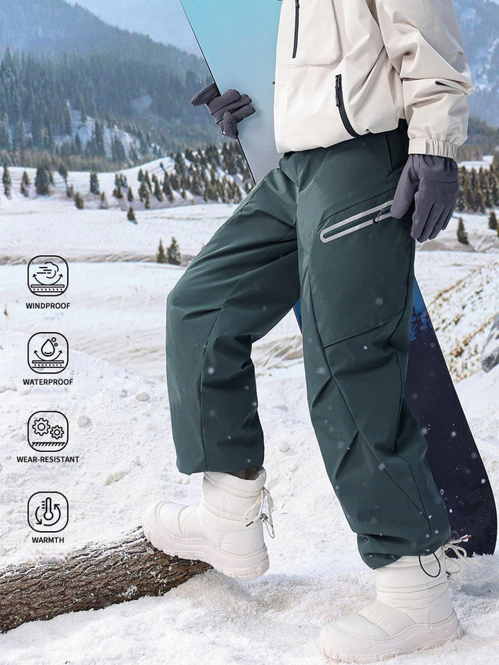 Outdoor Thickening Keep Warm Ski Pants Windproof Water-repellent Tooling Hiking Pants